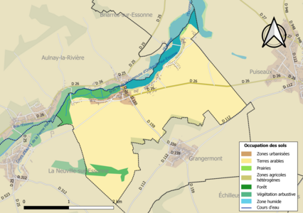 Carte des infrastructures et de l'occupation des sols de la commune en 2018 (CLC).