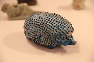 Hedgehog sculpture. Faience. Ancient Egypt, Thebes. 1991 BCE to 1778 BCE