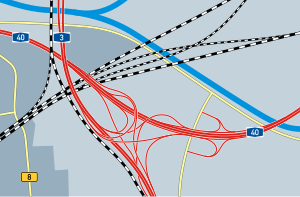 Übersichtskarte Autobahnkreuz Kaiserberg