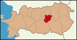 Map showing Yenipazar District in Aydın Province