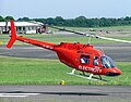A Bell 206B Jet Ranger III in 2006, stationed at Filton for electricity pylon patrols