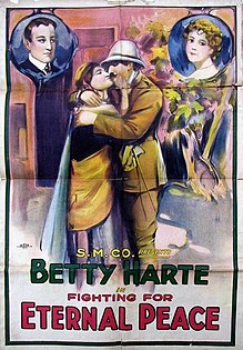 Betty Harte starring in Fighting for Eternal Peace - Movie Poster (1918)