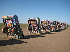 Cadillac Ranch à Amarillo (Texas).