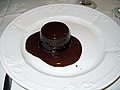 Chocolate lava cake, a Death by Chocolate dish