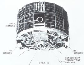 A metallic cartwheel-like satellite