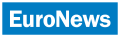 February 1999 – June 2008: blue rectangle enclosing white camel case word "EuroNews".