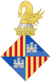 Former arms of Palma de Mallorca with the winged dragon crown known as Cimera de la Festa de l'Estendard without the helmet. 17th century