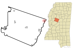 Location of West, Mississippi