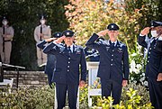 מפקד חיל האוויר האלוף עמיקם נורקין במדי שרד, בטקס יום הזיכרון, 2021
