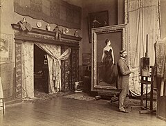 Sargent in his Paris studio, ca. 1885