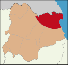 Map showing Demirköy District in Kırklareli Province