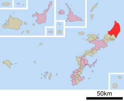 Location of Kunigami in Okinawa Prefecture