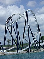 A train navigating the cobra roll