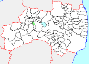 北会津村の県内位置図