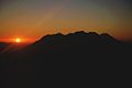 Mount Hōō and Mount Fuji from Mount Komatsu at the sunrise