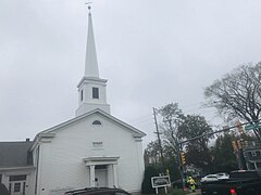 Middletown was settled as a place of refuge for Baptists from Long Island and New England.[61] Pictured is the New Monmouth Baptist Church, established in 1855.[62]
