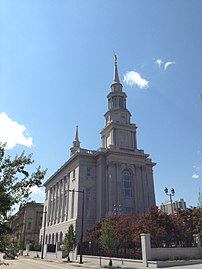 Philadelphia Temple, east and south facades, July 2016