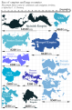 Size of empires: comparison, as defined by F.A. Durántez - Comparativa de dimensiones de imperios, según las aclaraciones del profesor F.A. Durántez.