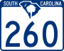 South Carolina Highway 260 marker