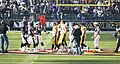 Steelers and Ravens players before the coin toss