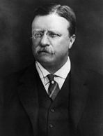 Black-and-white photographic portrait of President Theodore Roosevelt; 1913