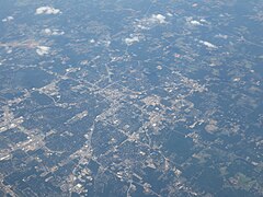 Aerial view of Tyler, Texas in 2018