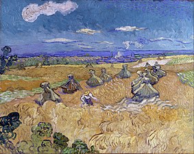 Wheat Fields with Reaper by Vincent van Gogh, 1888