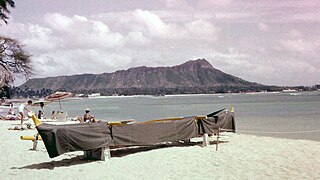 Waikiki Beach facing Diamond Head, 1958