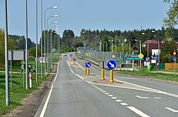 Ul. Szosa Wschodnia - National Road no. 65, crossing the village