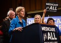Image 24Elizabeth Warren and Bernie Sanders campaigning for extended US Medicare coverage in 2017. (from Health politics)