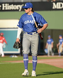 Zack Gelof before a World Baseball Classic game in 2023