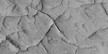 Close-up of ridge network, as seen by HiRISE under HiWish program. This is an enlargement of a previous image.