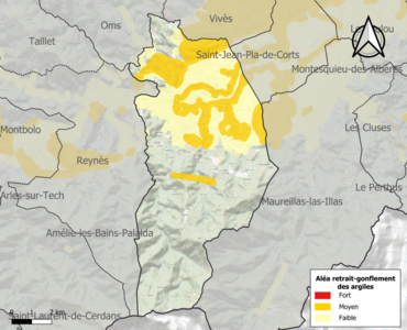 Carte des zones d'aléa retrait-gonflement des argiles.