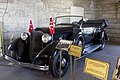 The Turkish flag and the Presidential Standard hanging in Atatürk's official vehicle.