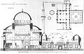 Cross section and plan of Bayezid II Mosque, the oldest imperial complex in Istanbul that is preserved in more or less its original form