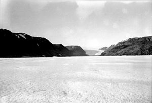 Brother John's Glacier as seen from Foulke Fjord near Etah in Spring, 1938