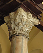 Carved stone column in the al-Aqmar Mosque in Cairo