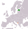 Location map for Estonia and Montenegro.