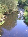 The Lugton Water near Fergushill and the old Waggonway Bridge.