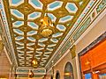 The detailed lobby ceiling.