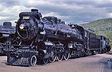 Photograph of Canadian Pacific 2816 on static display at Steamtown, USA, Bellows Falls, Vermont