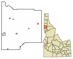 Location of Bovill in Latah County, Idaho.