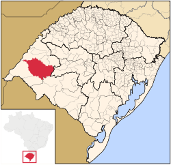 Location in Rio Grande do Sul and Brazil