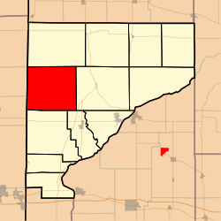 Location of Jordan Township in Warren County