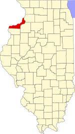 Rock Island County's location in Illinois