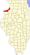 State map highlighting Rock Island County