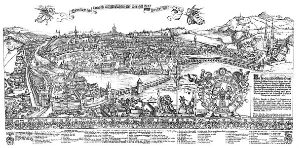 Vue de la ville de Lucerne, par Martin Martini, 1597.