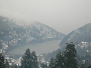 Naini Lake after snowfall (2007)