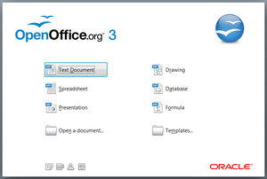 OpenOffice.org v3.2.1的開始界面