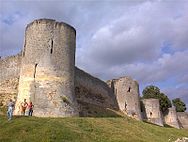 Flanc sud de la basse-cour (partie du rempart la mieux conservée).